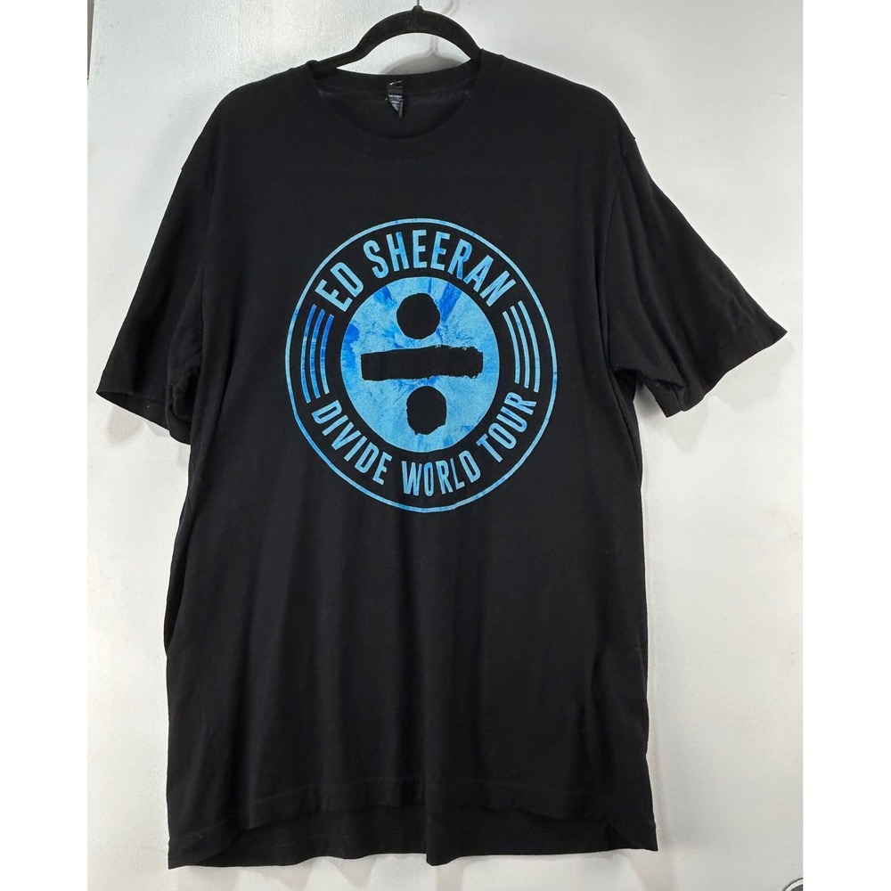 Ed Sheeran Divide World Tour T-Shirt Mens XL Black Blue Graphic Concert Tee